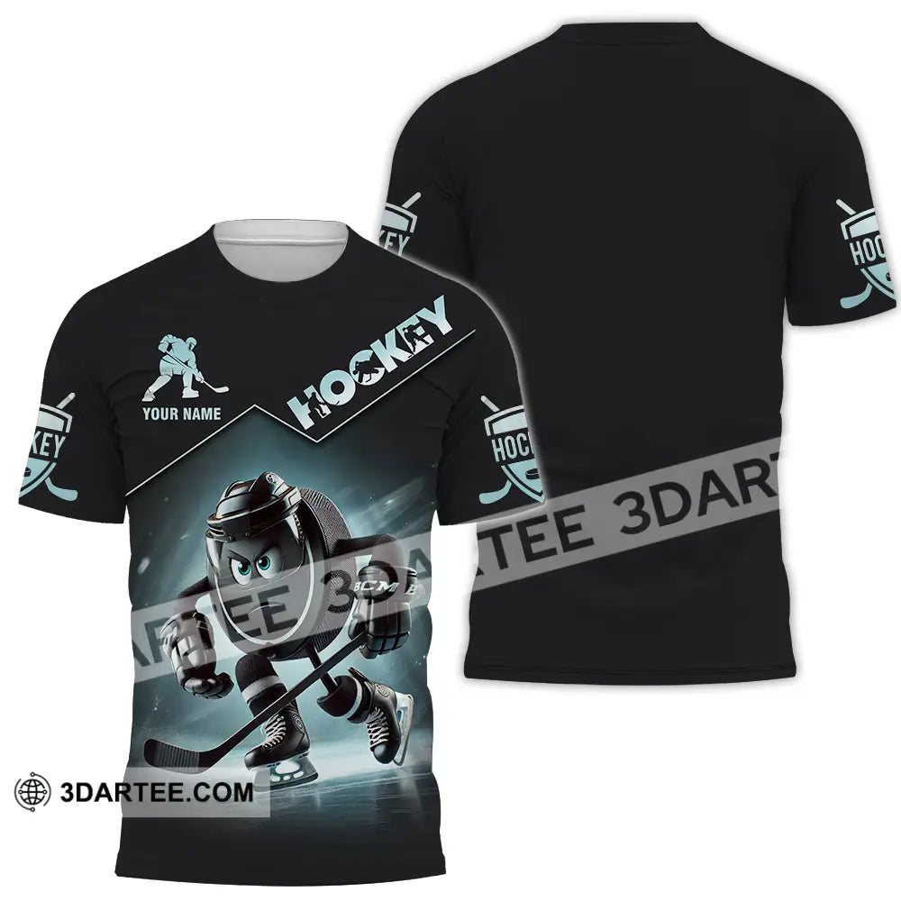 Unisex Shirt - Custom Name Dark Hockey T-Shirt