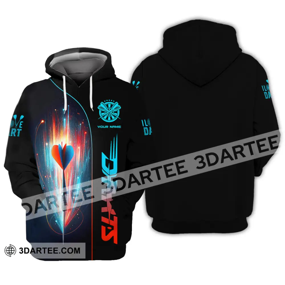 Unisex Shirt Custom Name Dart Darts T-Shirt Gift For Lover Gamer Hoodie / S T-Shirt