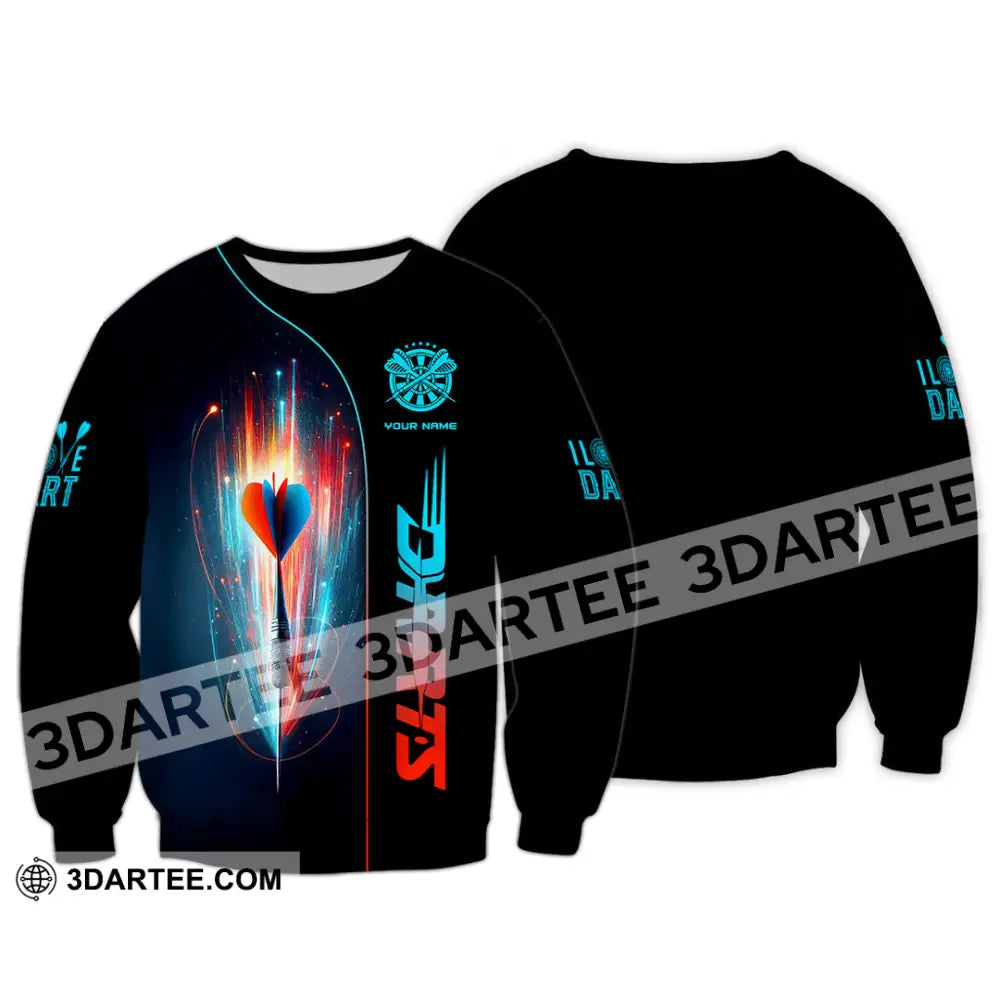 Unisex Shirt Custom Name Dart Darts T-Shirt Gift For Lover Gamer Long Sleeve / S T-Shirt