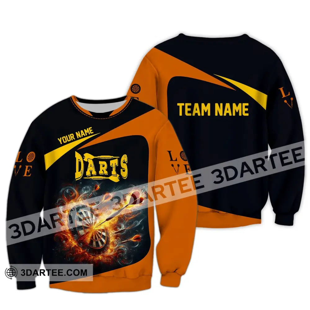 Unisex Shirt Custom Name Dart Darts T-Shirt Gift For Lover Gamer Long Sleeve / S T-Shirt