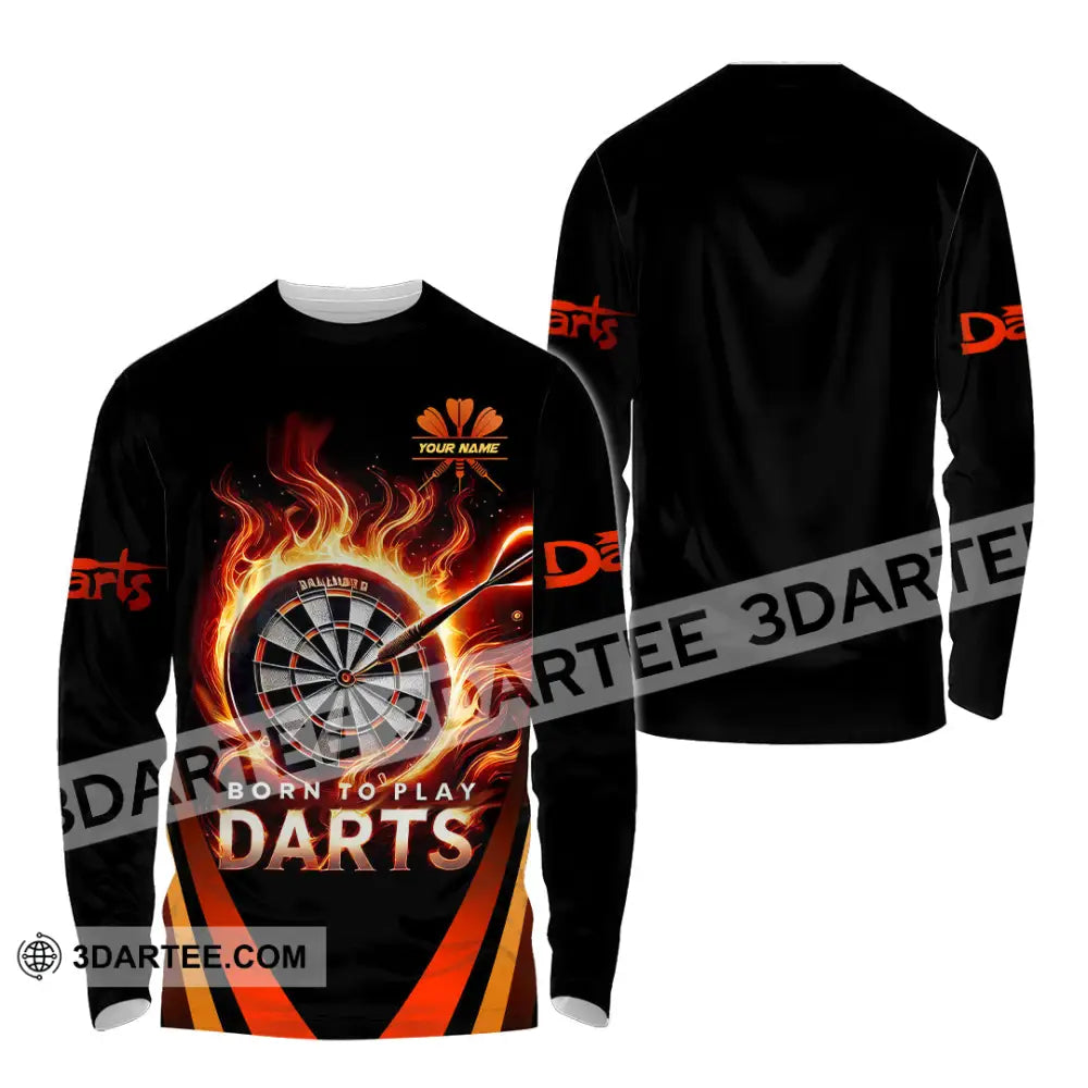 Unisex Shirt Custom Name Dart Love Hoodie Polo Long Sleeve Gift For Player / S T-Shirt