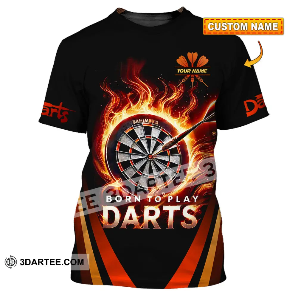 Unisex Shirt Custom Name Dart Love Hoodie Polo Long Sleeve Gift For Player T-Shirt