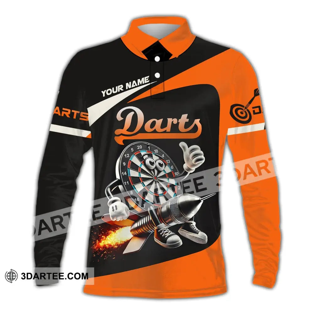 Unisex Shirt Custom Name Dart Lover T-Shirt Long Sleeve Polo / S T-Shirt