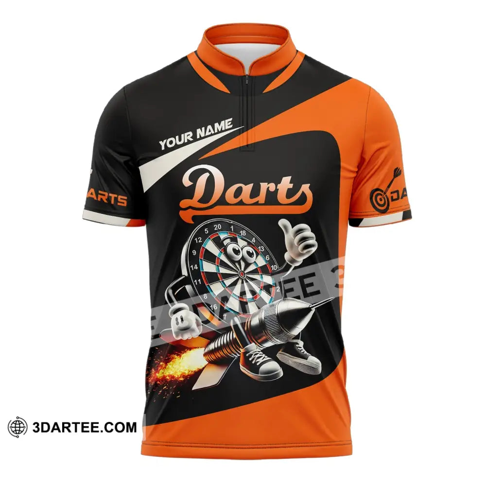 Unisex Shirt Custom Name Dart Lover T-Shirt Zipper Polo / S T-Shirt