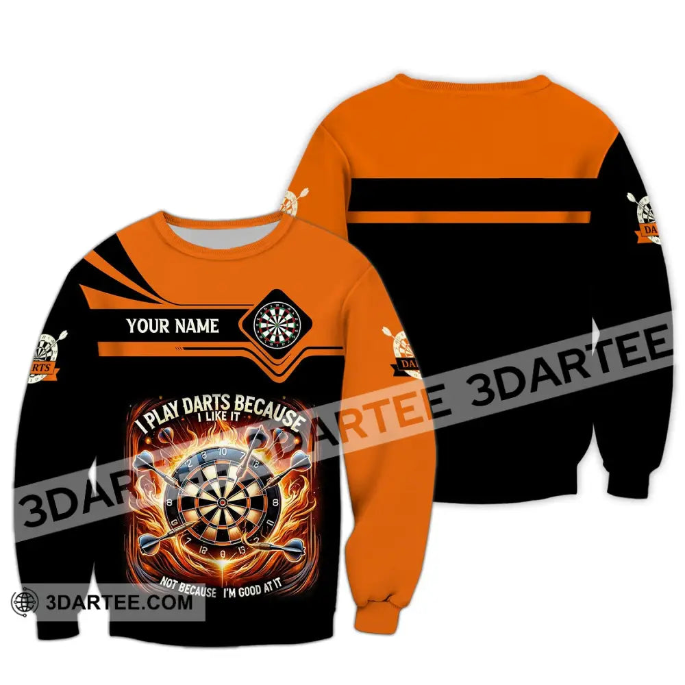 Unisex Shirt Custom Name Darts Dart Lover Hoodie Polo Long Sleeve / S T-Shirt