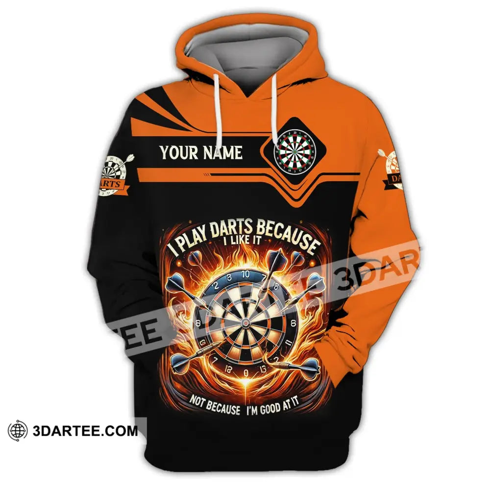 Unisex Shirt Custom Name Darts Dart Lover Hoodie Polo Long Sleeve / S T-Shirt