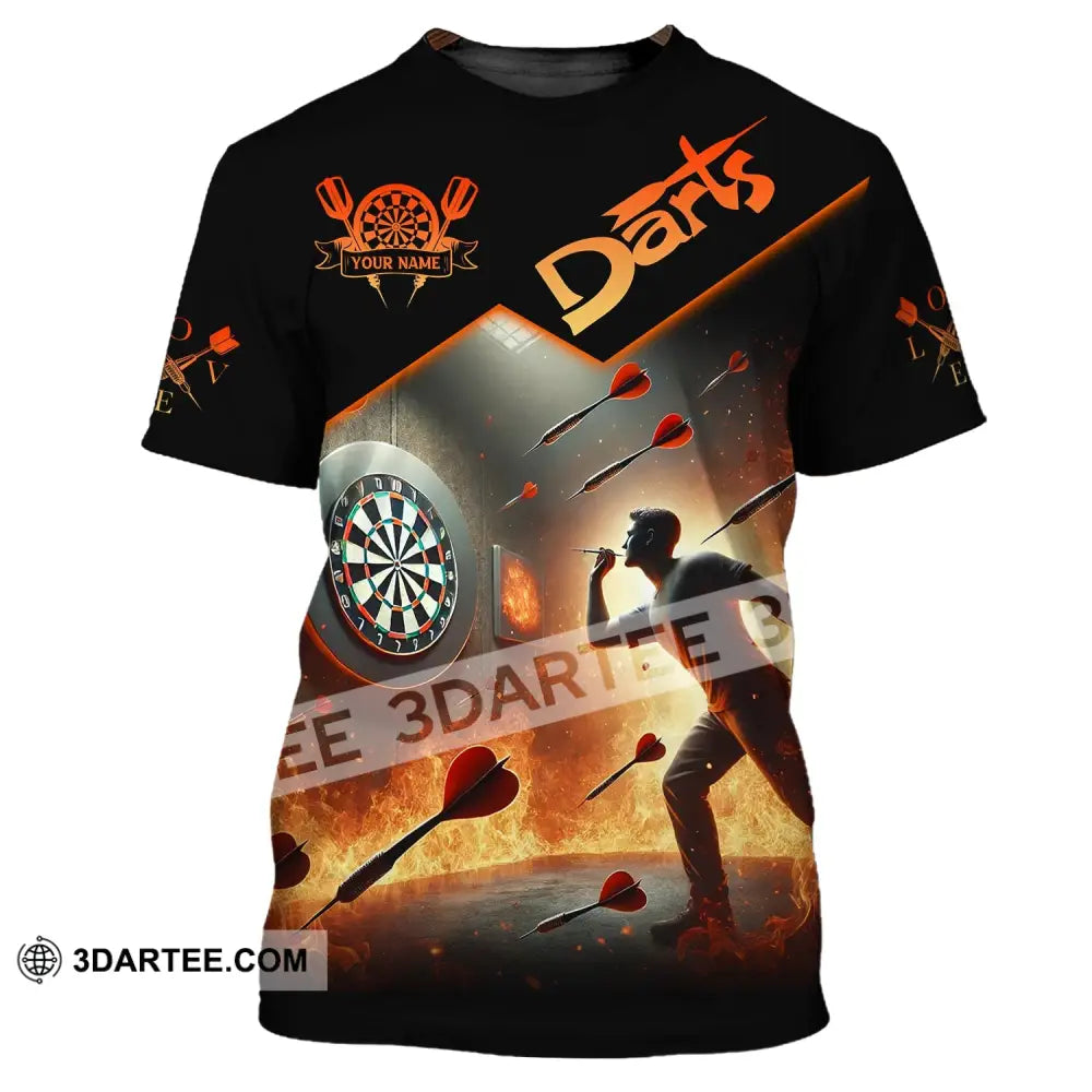 Unisex Shirt Custom Name Darts Dart Player T-Shirt Long Sleeve Polo / S