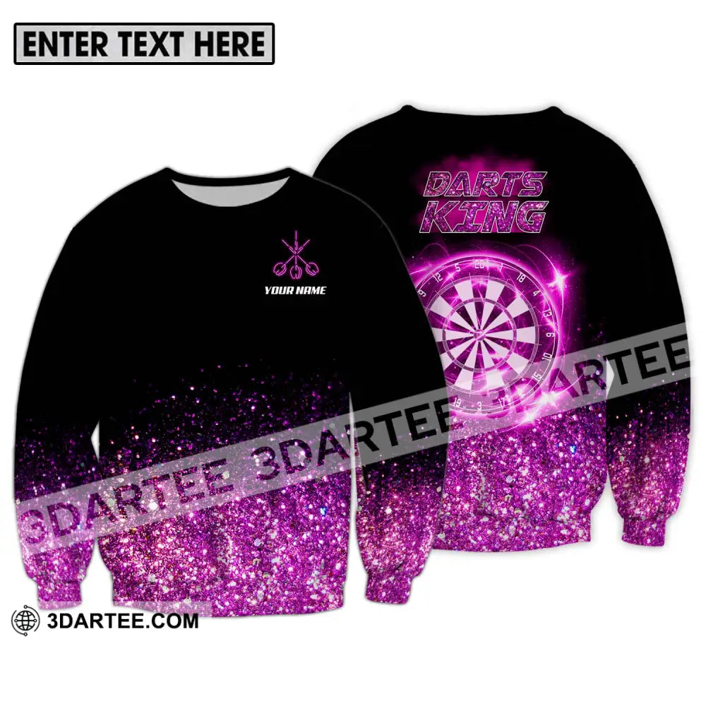 Unisex Shirt - Custom Name Darts King Long Sleeve / S T-Shirt