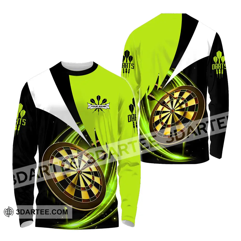 Unisex Shirt - Custom Name Darts Neon Long Sleeve / S T-Shirt