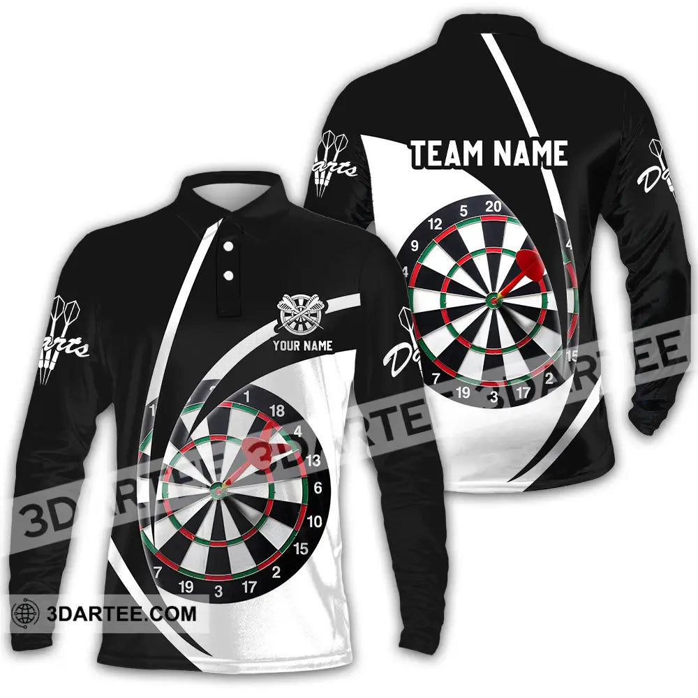 Unisex Shirt - Custom Name Darts Player Classic Color Long Sleeve Polo / S T-Shirt