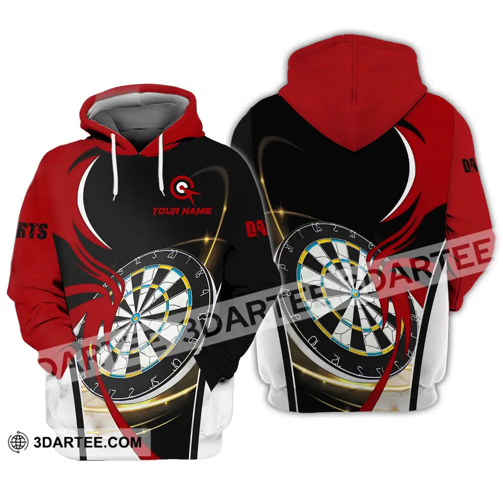 Unisex Shirt - Custom Name Darts Red Black White Hoodie / S T-Shirt