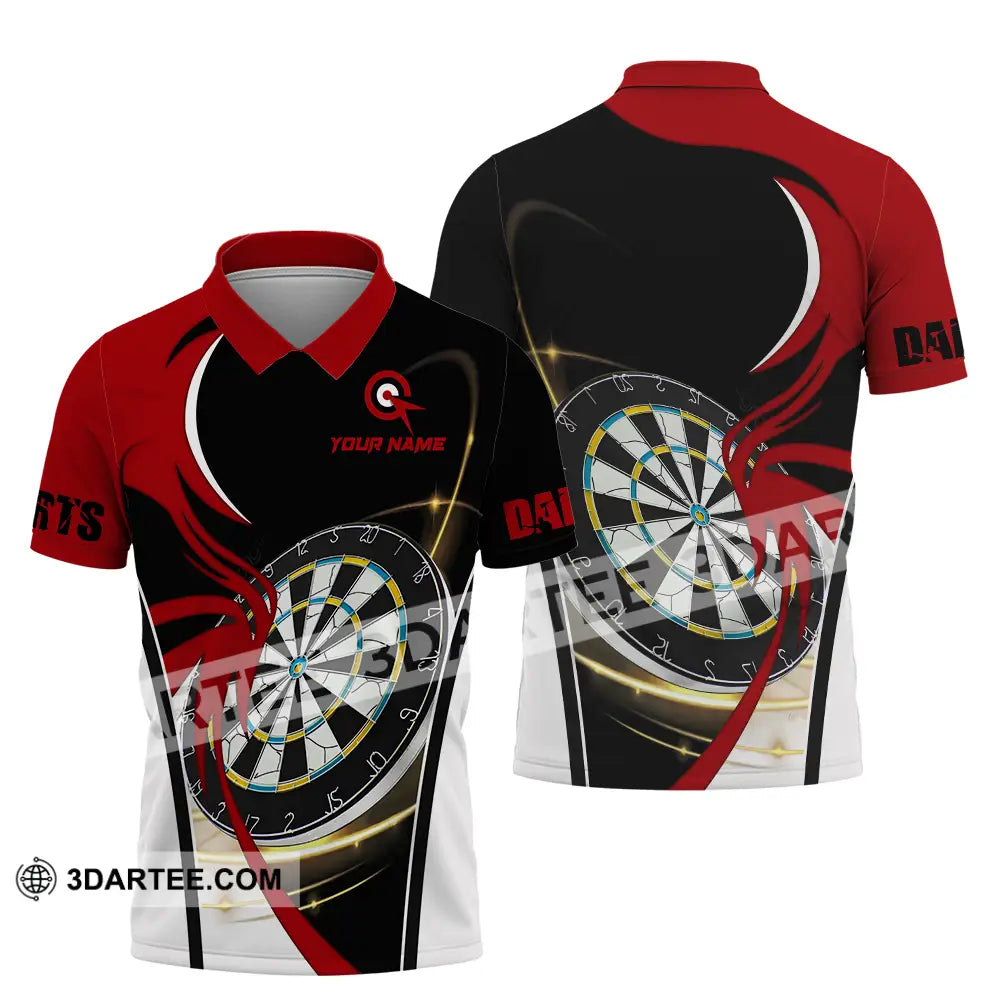 Unisex Shirt - Custom Name Darts Red Black White Polo / S T-Shirt