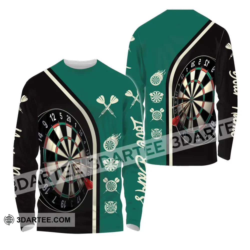 Unisex Shirt - Custom Name Darts Vintage Color Long Sleeve / S T-Shirt