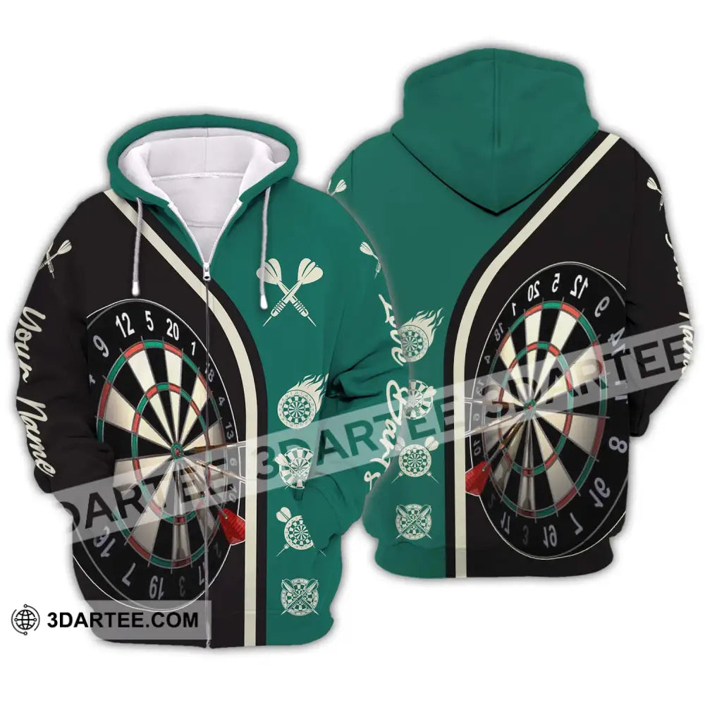 Unisex Shirt - Custom Name Darts Vintage Color Zipper Hoodie / S T-Shirt