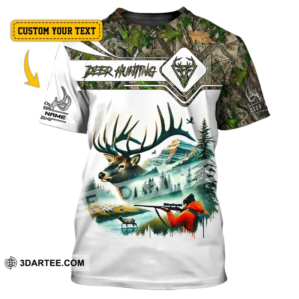 Unisex Shirt Custom Name Deer Hunter Hunting Polo Long Sleeve Animal T-Shirt T-Shirt