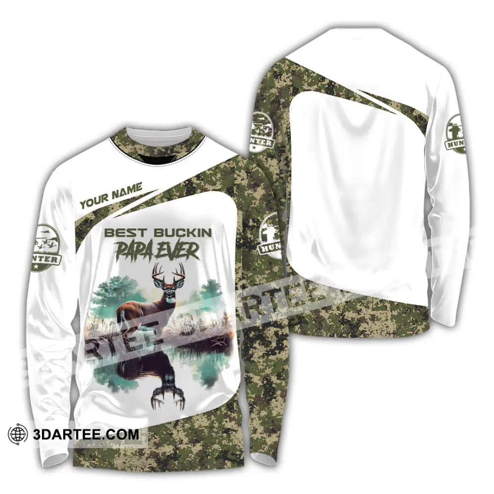 Unisex Shirt Custom Name Deer Hunter Hunting Polo Long Sleeve Animal T-Shirt Nh240731 / S T-Shirt