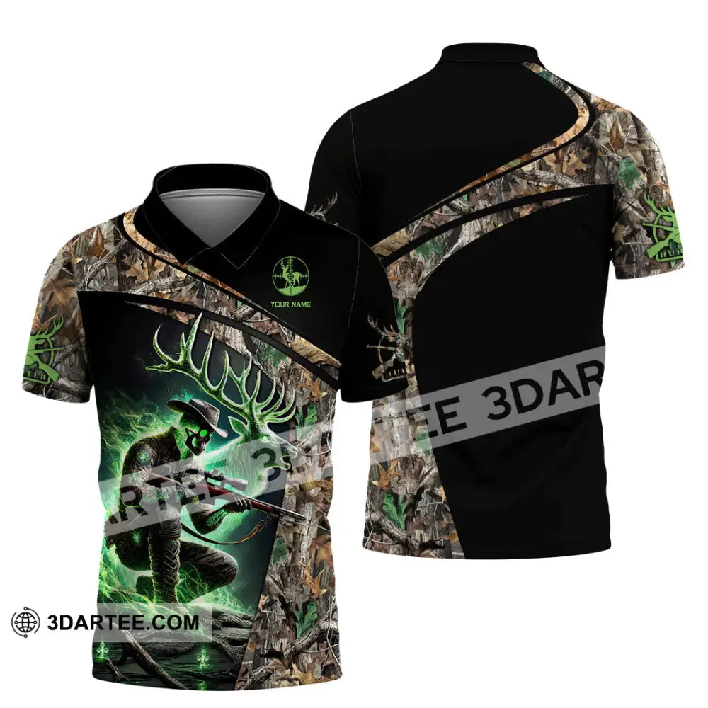 Unisex Shirt Custom Name Deer Hunting Hunter Gift Polo / S T-Shirt