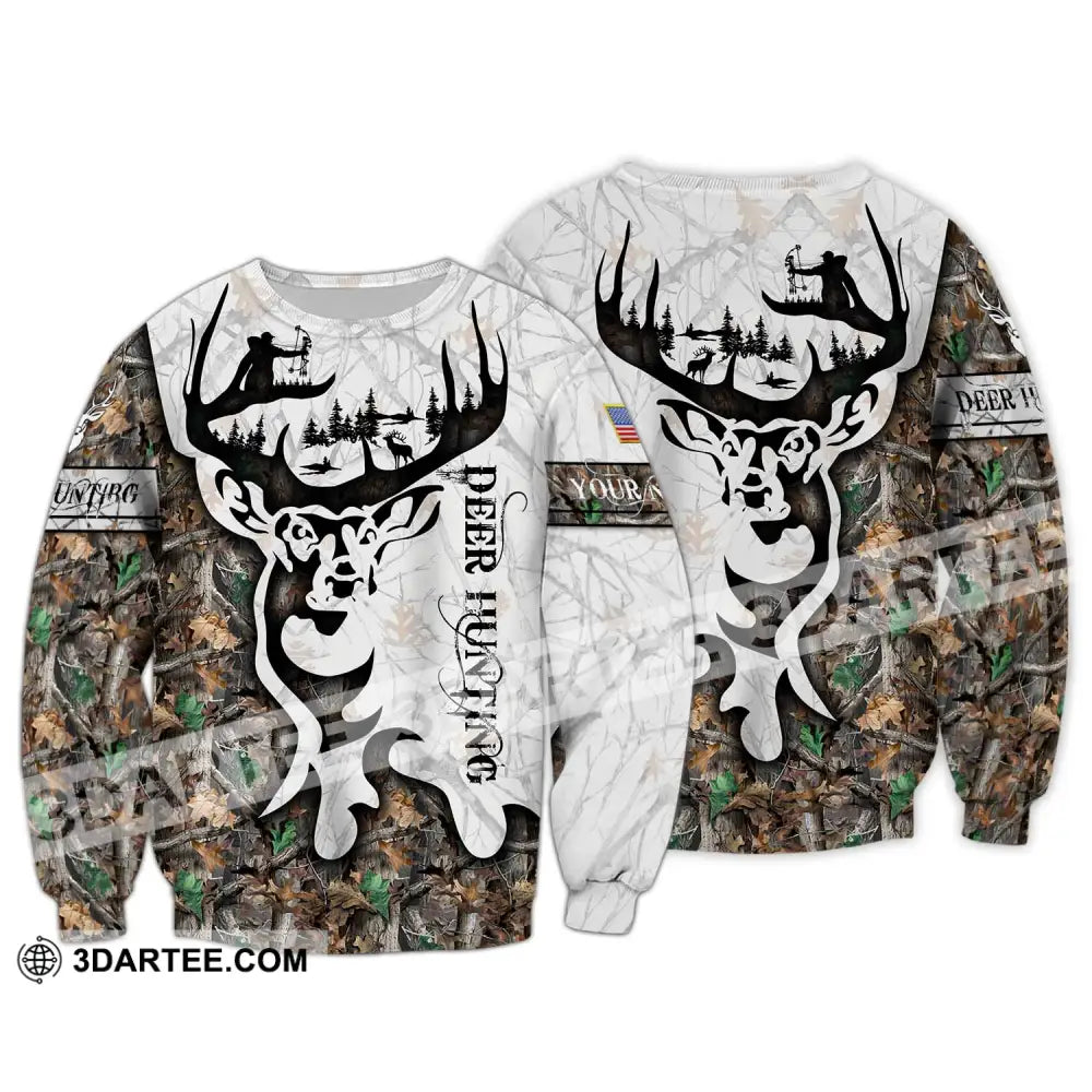 Unisex Shirt - Custom Name Deer Hunting Long Sleeve / S T-Shirt