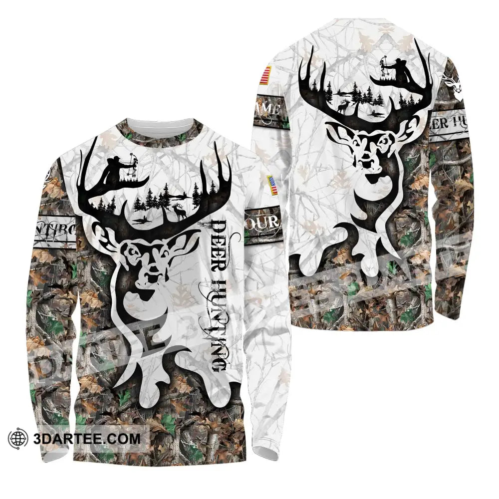 Unisex Shirt - Custom Name Deer Hunting Long Sleeve / S T-Shirt