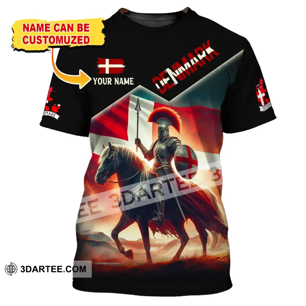 Unisex Shirt Custom Name Denmark Polo Long Sleeve T-Shirt For Danish / S