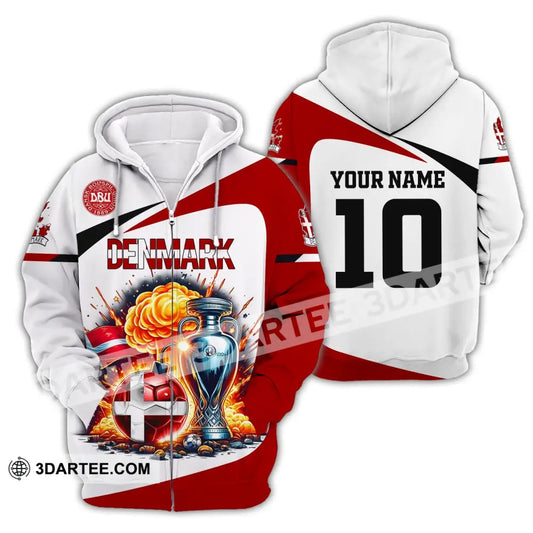 Unisex Shirt Custom Name Denmark Polo Long Sleeve T-Shirt For Danish Zipper Hoodie / S