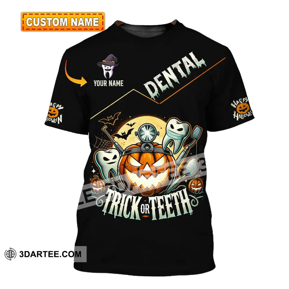 Unisex Shirt Custom Name Dentist Dental Halloween T-Shirt Gift For T-Shirt