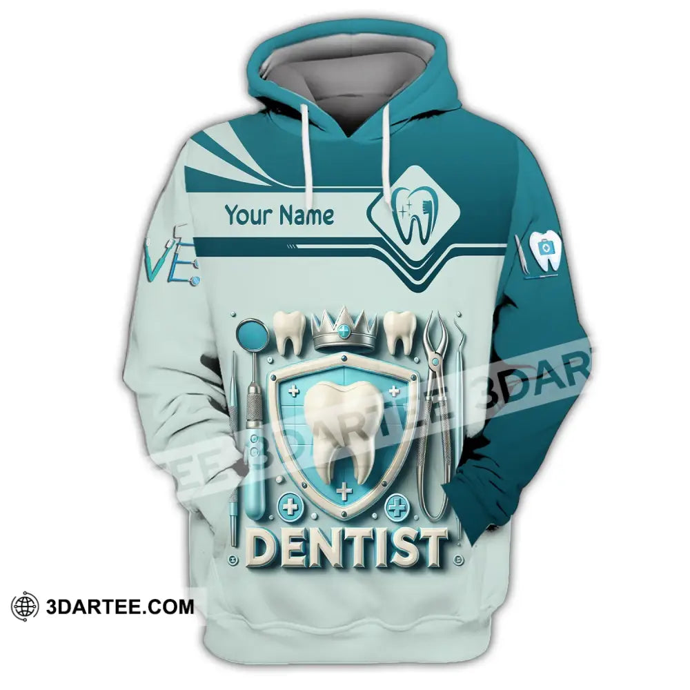 Unisex Shirt Custom Name Dentist Dental T-Shirt Gift For Hoodie / S T-Shirt