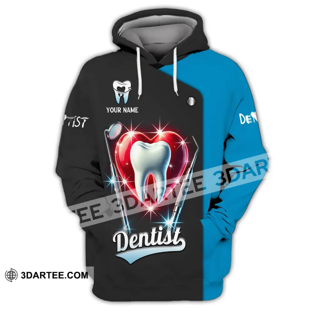 Unisex Shirt Custom Name Dentist Dental T-Shirt Gift For Hoodie / S T-Shirt