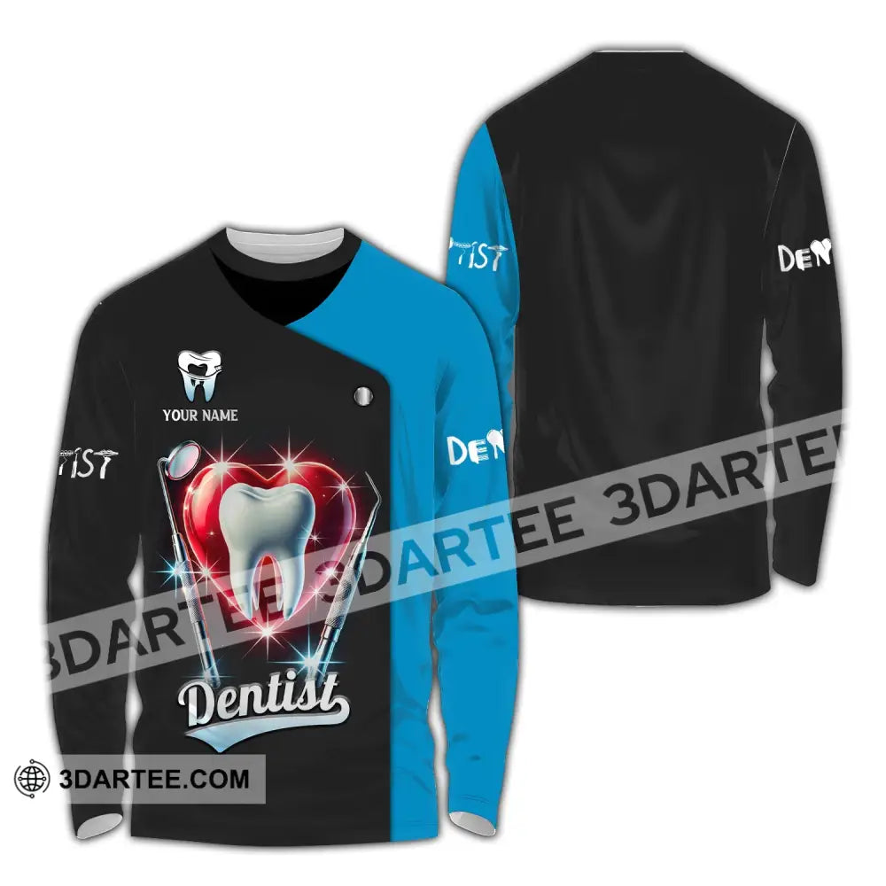 Unisex Shirt Custom Name Dentist Dental T-Shirt Gift For Long Sleeve / S T-Shirt