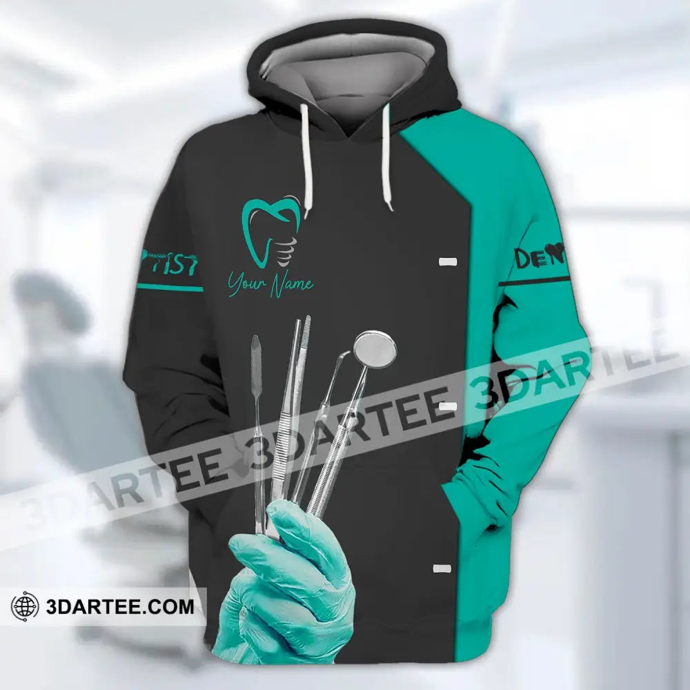 Unisex Shirt - Custom Name Dentist T-Shirt Gloves Gift For Dentists Hoodie / S T-Shirt