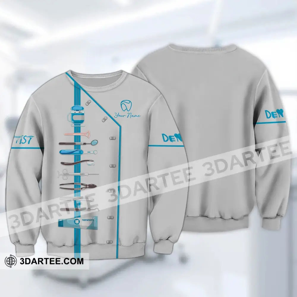 Unisex Shirt - Custom Name Dentist T-Shirt Personalized Hoodie Gift For Dentists Long Sleeve / S