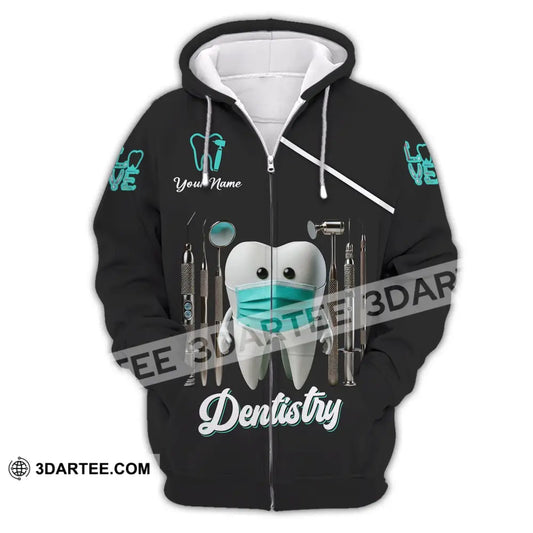 Unisex Shirt - Custom Name Dentistry Zipper Hoodie / S T-Shirt