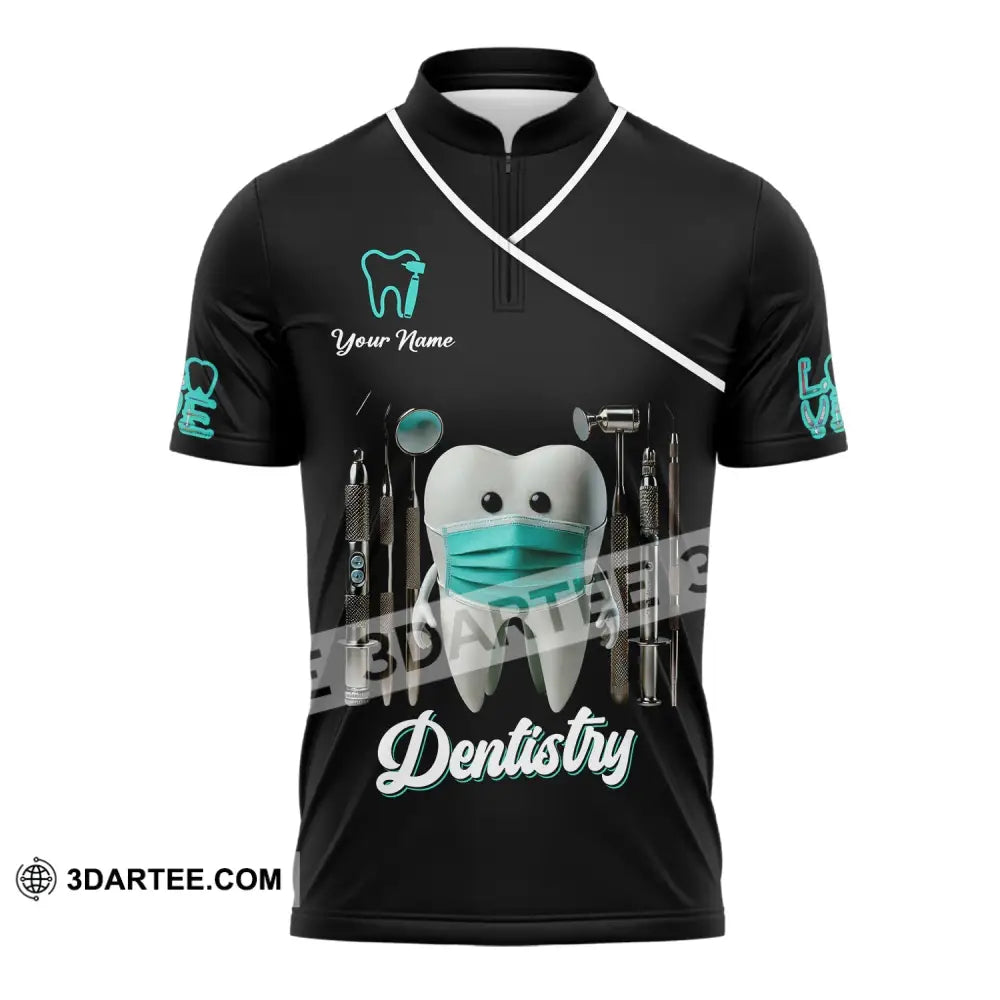 Unisex Shirt - Custom Name Dentistry Zipper Polo / S T-Shirt