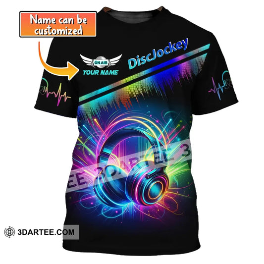 Unisex Shirt Custom Name Disc Jockey T-Shirt Music Lover Dj