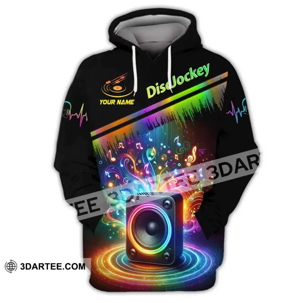 Unisex Shirt Custom Name Disc Jockey T-Shirt Music Lover Dj Hoodie / S