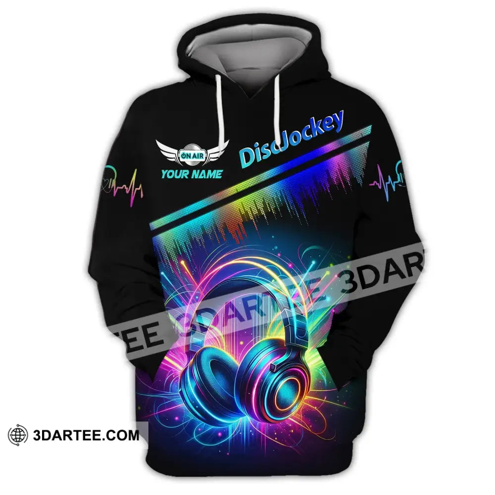 Unisex Shirt Custom Name Disc Jockey T-Shirt Music Lover Dj Hoodie / S