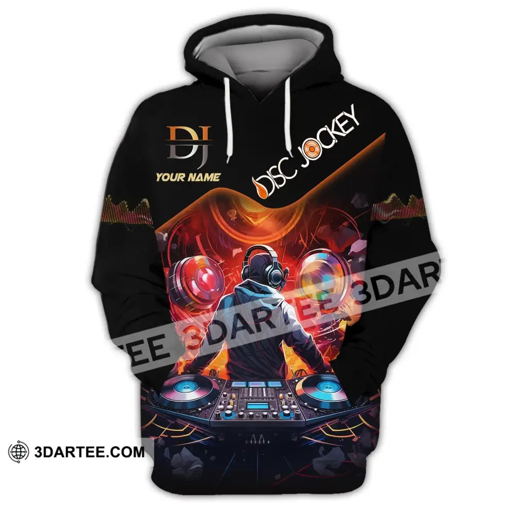 Unisex Shirt Custom Name Disc Jockey T-Shirt Music Lover Dj Hoodie / S