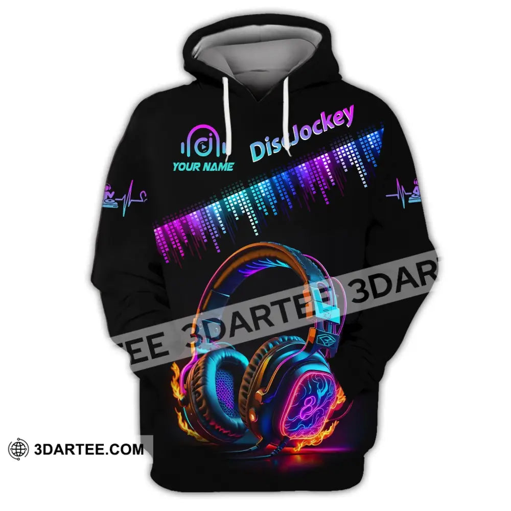 Unisex Shirt Custom Name Disc Jockey T-Shirt Music Lover Gift Dj Hoodie / S