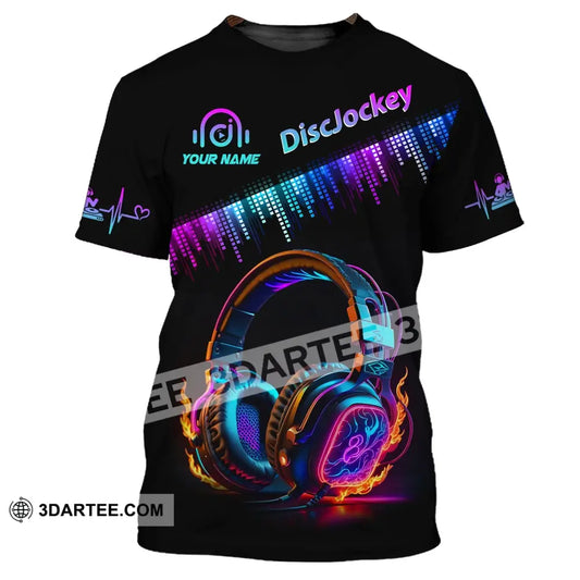 Unisex Shirt Custom Name Disc Jockey T-Shirt Music Lover Gift Dj Hoodie / S