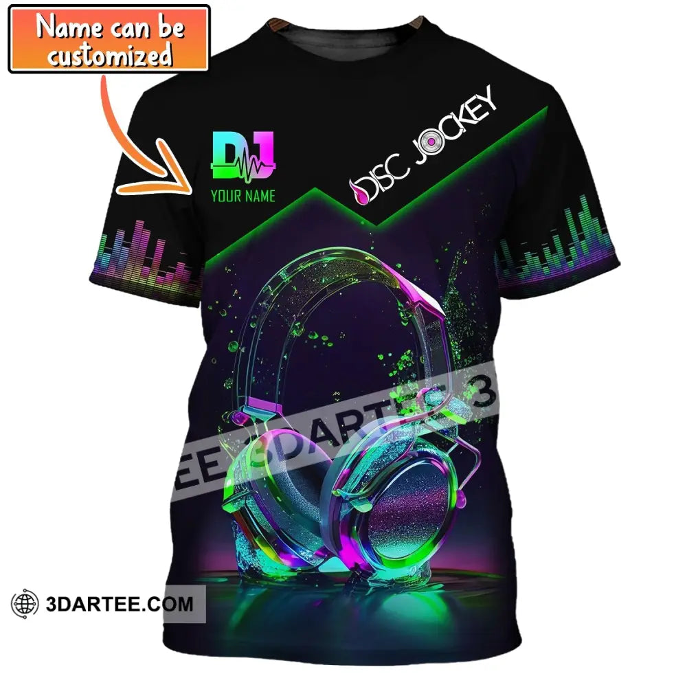 Unisex Shirt Custom Name Disc Jockey T-Shirt Music Lover Gift For Dj