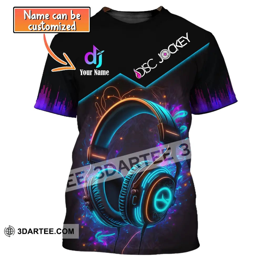 Unisex Shirt Custom Name Disc Jockey T-Shirt Music Lover Gift For Dj