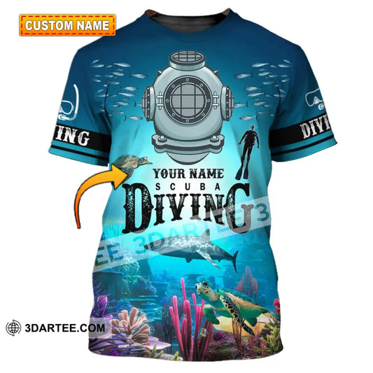 Unisex Shirt - Custom Name Diving T-Shirt Personalized Scuba Diver Gift T-Shirt