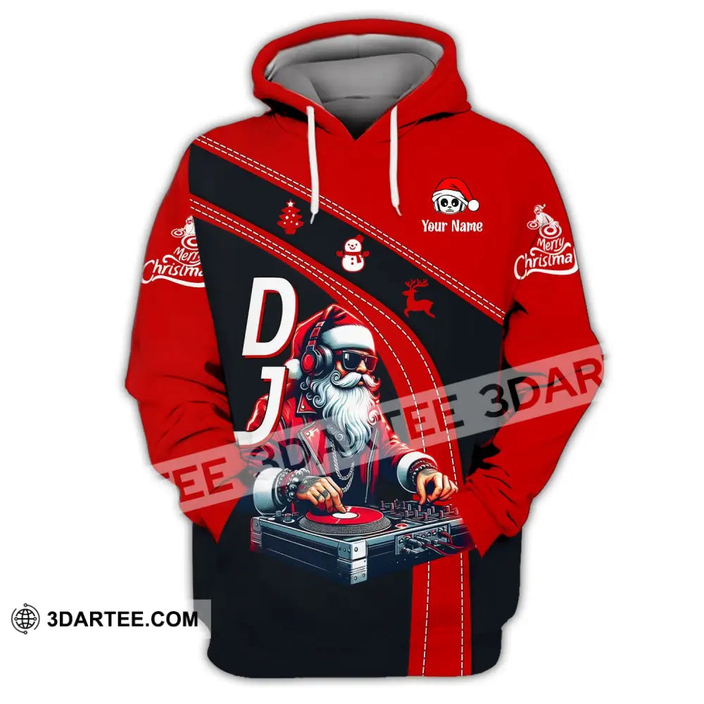 Unisex Shirt - Custom Name Dj Santa Hoodie / S T-Shirt