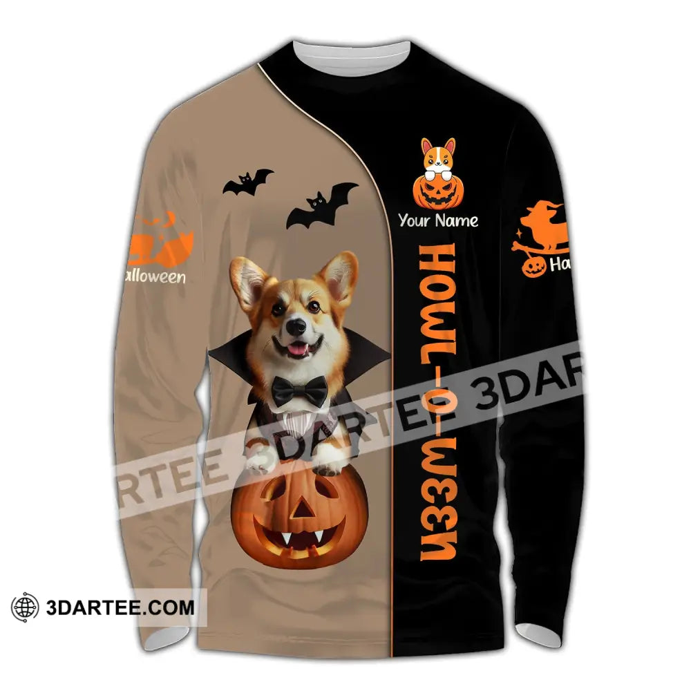 Unisex Shirt Custom Name Dog Halloween Pet T-Shirt Gift For Lover Long Sleeve / S T-Shirt