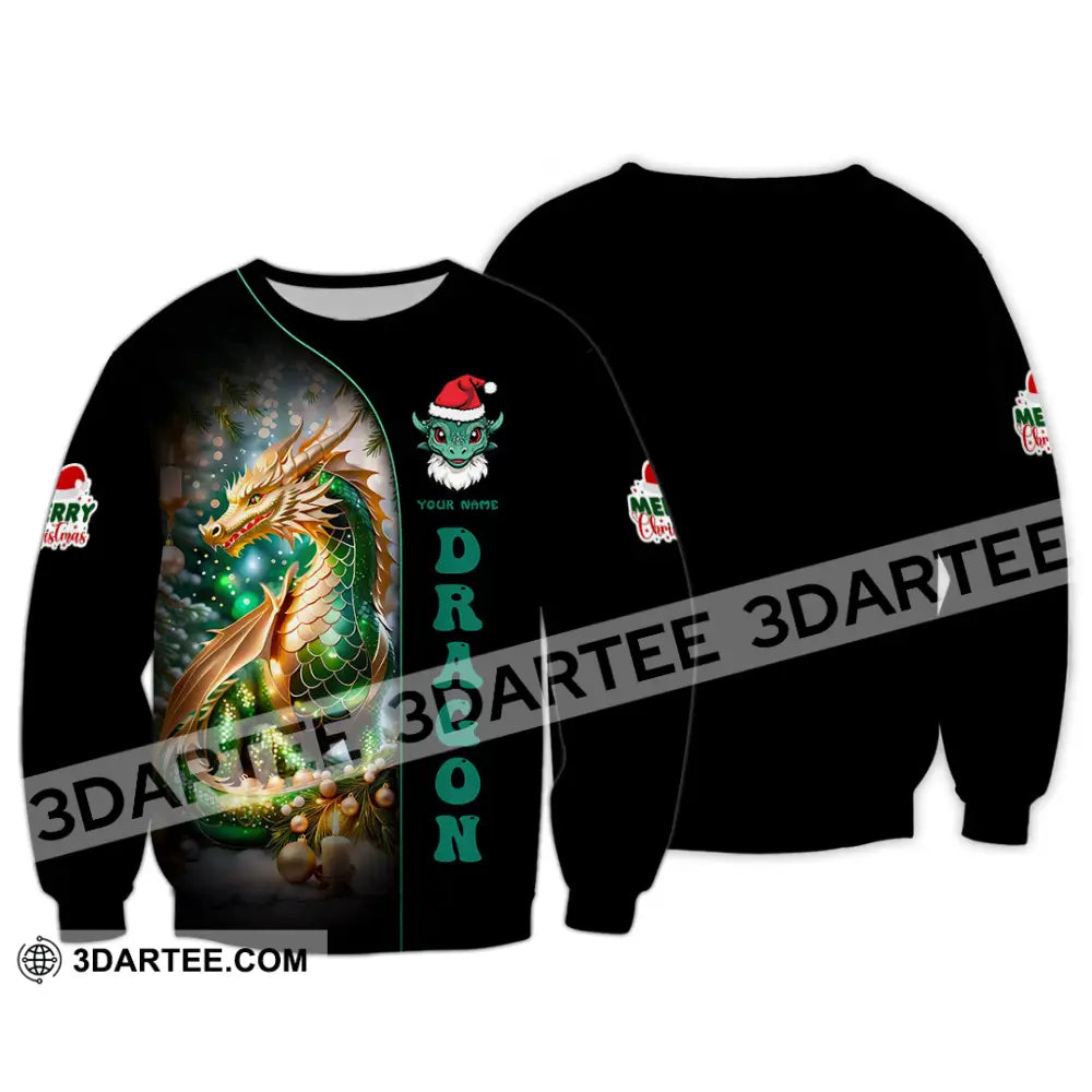 Unisex Shirt Custom Name Dragon Merry Christmas Gift Long Sleeve / S T-Shirt