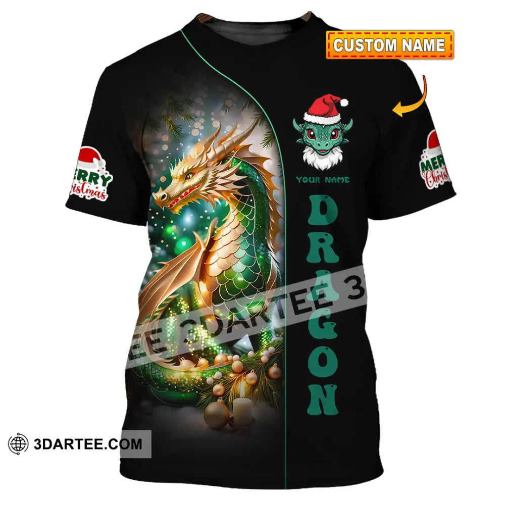 Unisex Shirt Custom Name Dragon Merry Christmas Gift T-Shirt