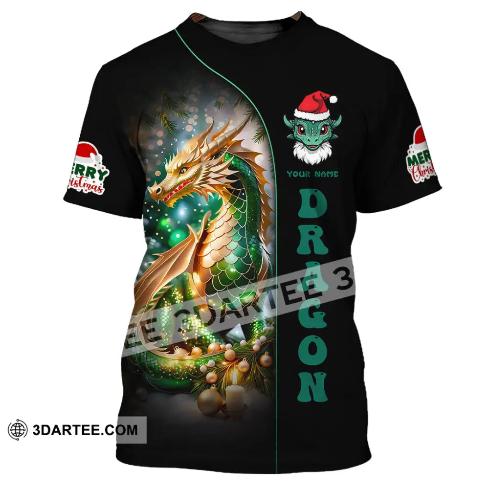 Unisex Shirt Custom Name Dragon Merry Christmas Gift T-Shirt / S T-Shirt