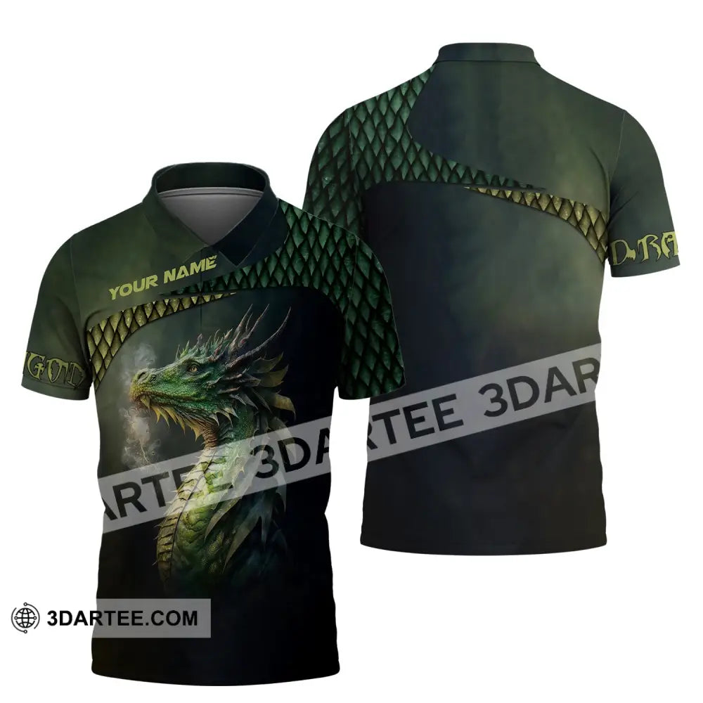 Unisex Shirt Custom Name Dragon T-Shirt 3D Lover Gift Polo / S