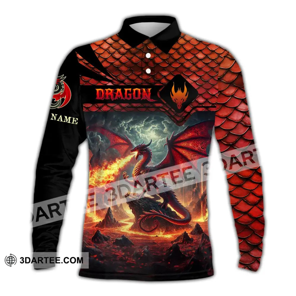 Unisex Shirt Custom Name Dragon T-Shirt Hoodie Long Sleeve Polo / S T-Shirt