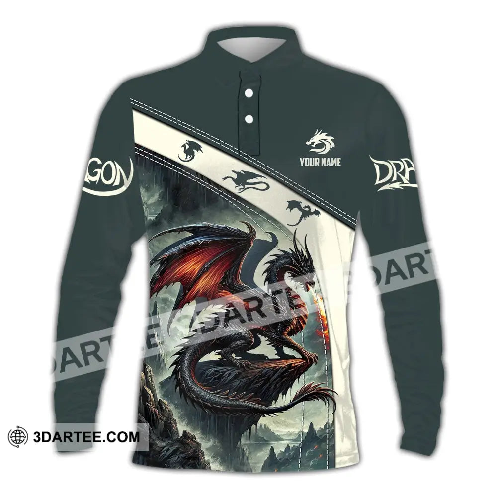 Unisex Shirt Custom Name Dragon T-Shirt Hoodie Long Sleeve Polo / S T-Shirt